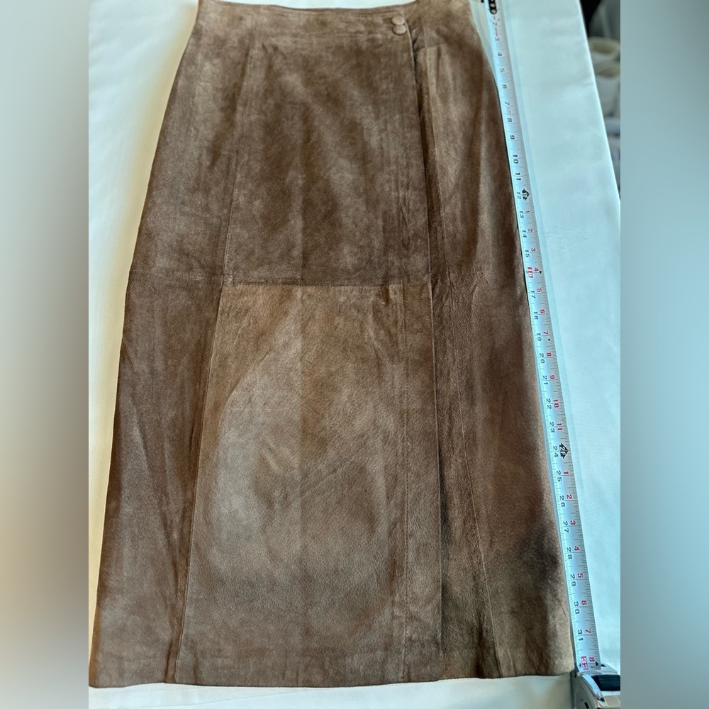 Vintage 100% Leather midi-length skirt